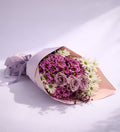 Lila Bukette 3 Lila Gül ve Pembe Beyaz Papatyalar