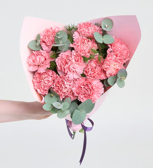 Pudra Bukette Pembe Karanfiller